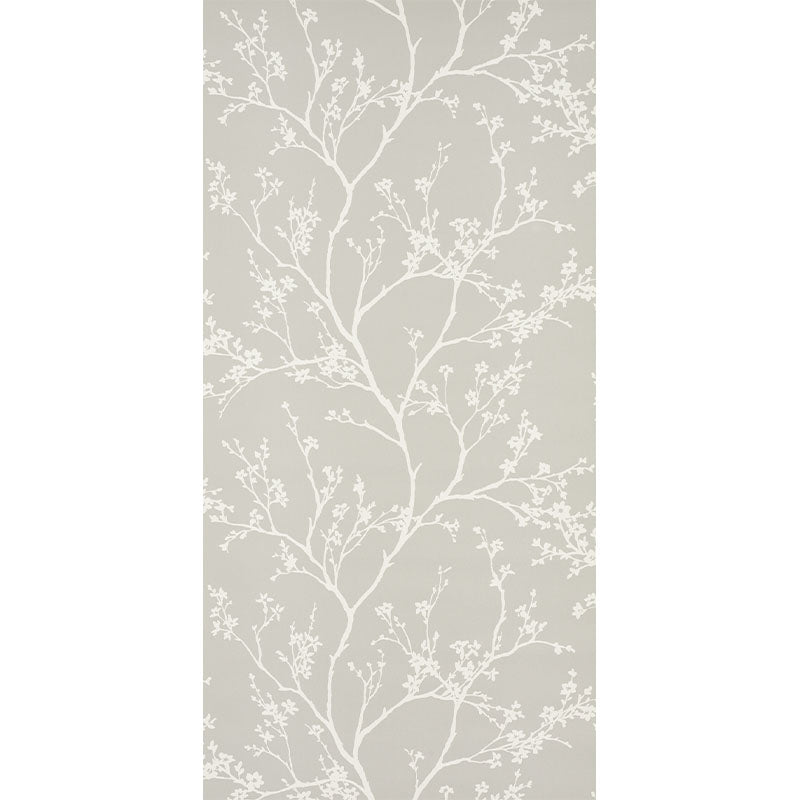 Schumacher Twiggy Vinyl Soft Grey Wallpaper