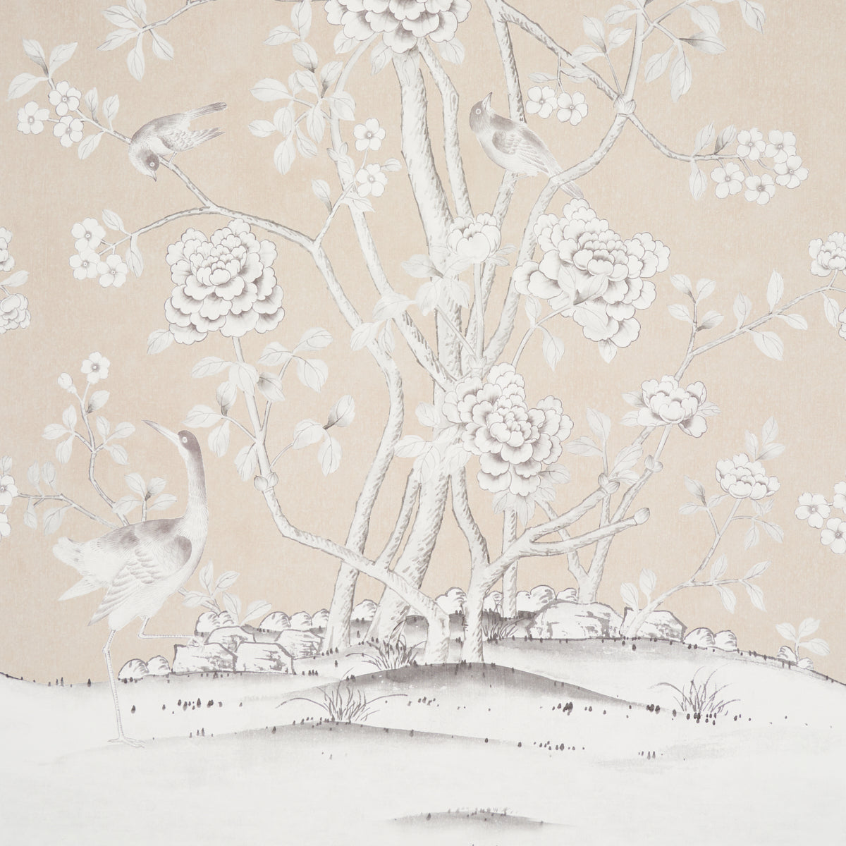 Schumacher Chinois Palais Vinyl Panel Stone Wallpaper
