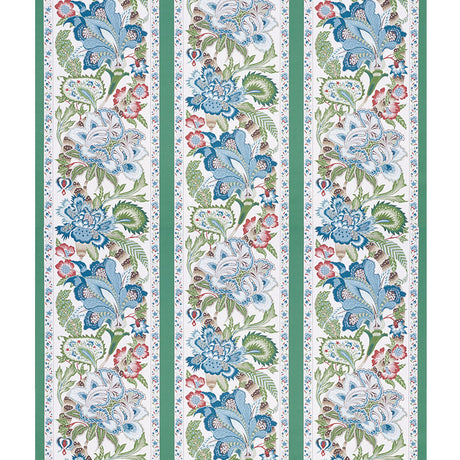 Schumacher Anjou Stripe Emerald Wallpaper