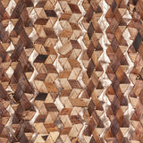 Schumacher Braided Bacbac Shimmer Copper Wallpaper