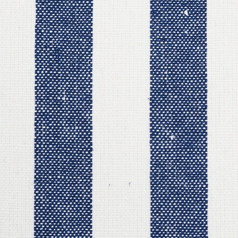 Schumacher Linen Stripe Indigo Wallpaper - Eade's Wallpaper