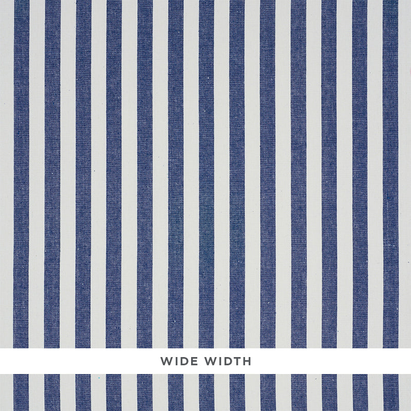 Schumacher Linen Stripe Indigo Wallpaper - Eade's Wallpaper