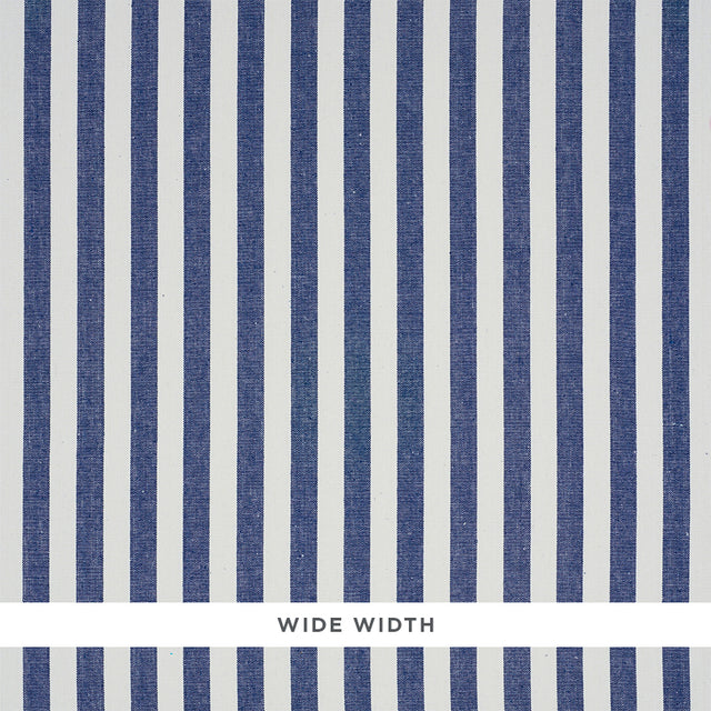 Schumacher Linen Stripe Indigo Wallpaper - Eade's Wallpaper