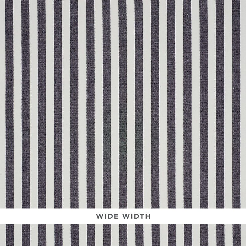 Schumacher Linen Stripe Black Wallpaper - Eade's Wallpaper