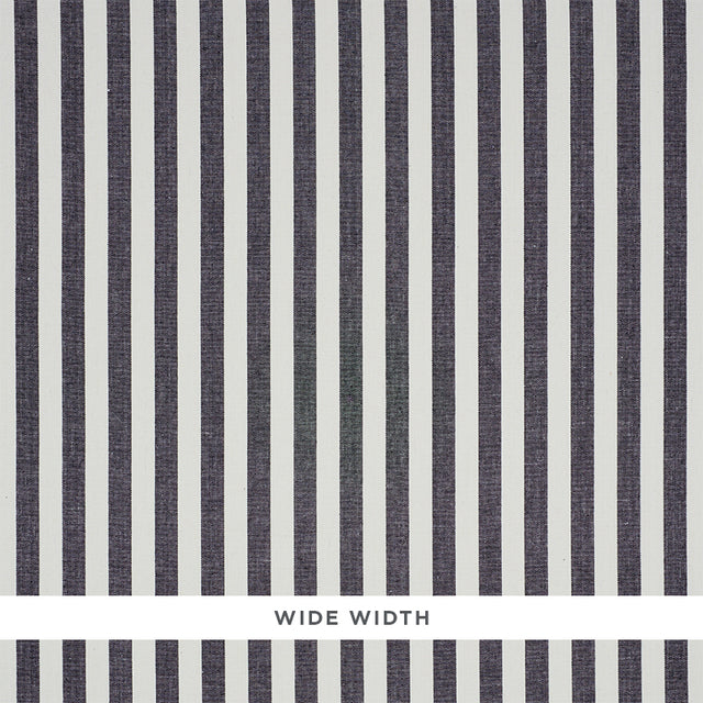 Schumacher Linen Stripe Black Wallpaper - Eade's Wallpaper
