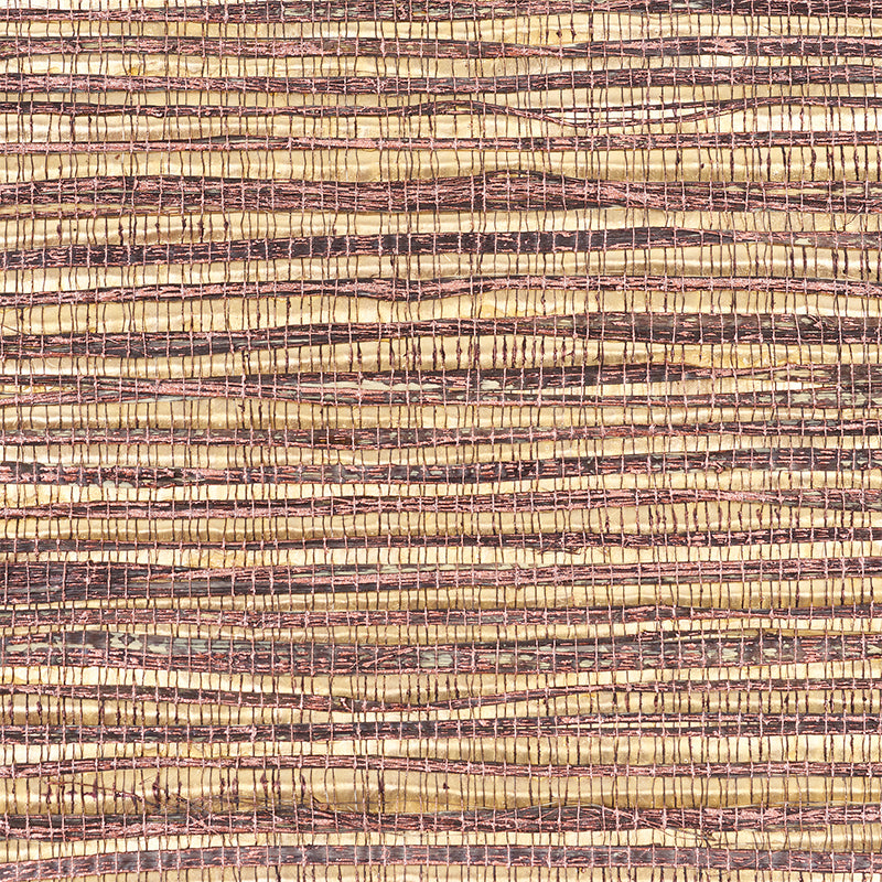 Schumacher Metallized Flax Aubergine Wallpaper - Eade's Wallpaper