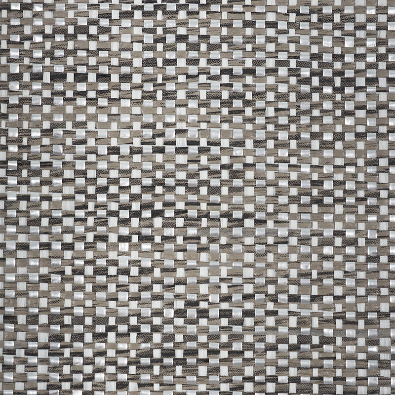 Schumacher Metal Paperweave Charcoal Wallpaper - Eade's Wallpaper
