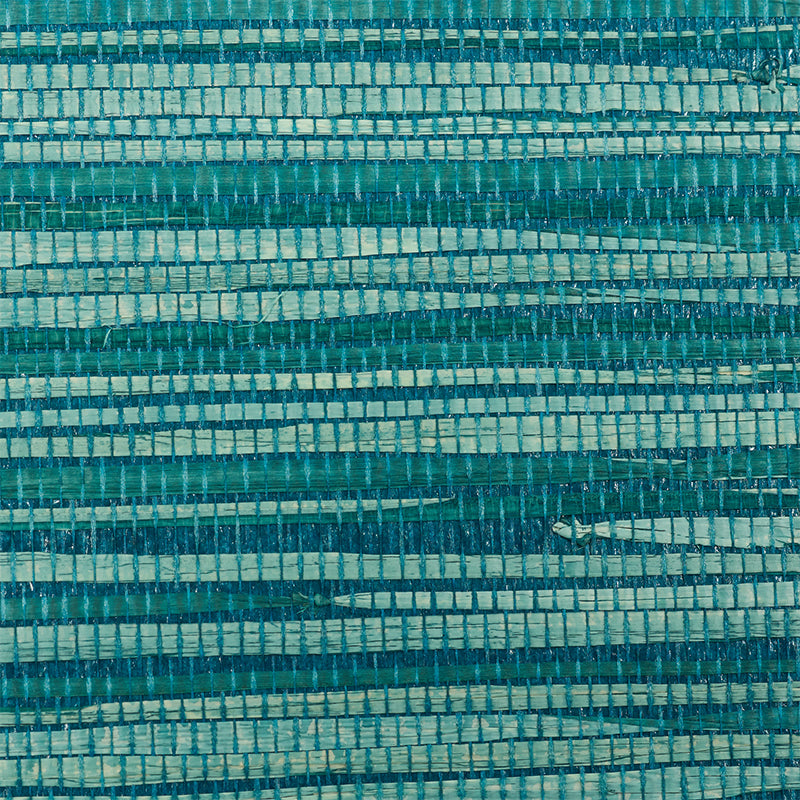 Schumacher Dyed Raffia Peacock Wallpaper