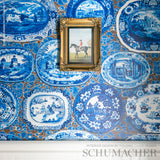 Schumacher Plates & Platters Blue Wallpaper - Eade's Wallpaper