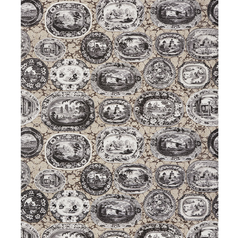 Schumacher Plates & Platters Neutral Wallpaper - Eade's Wallpaper