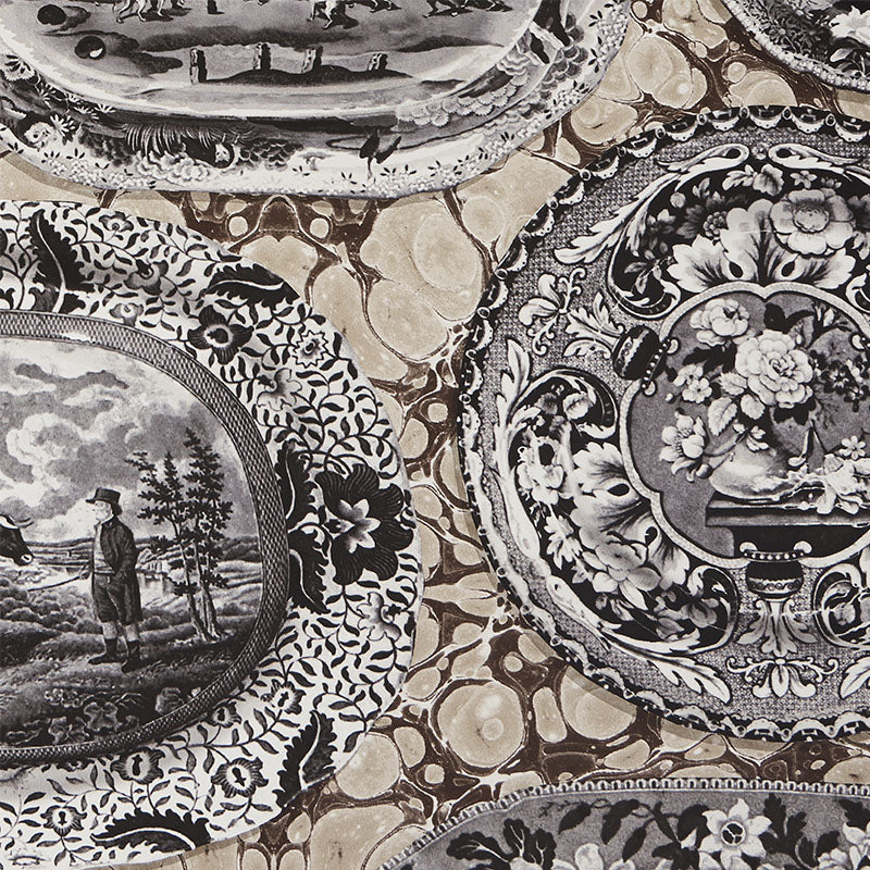 Schumacher Plates & Platters Neutral Wallpaper - Eade's Wallpaper