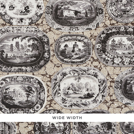 Schumacher Plates & Platters Neutral Wallpaper - Eade's Wallpaper