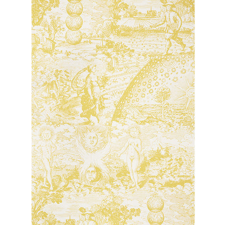 Schumacher Modern Toile Yellow Wallpaper - Eade's Wallpaper