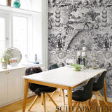 Schumacher Modern Toile Yellow Wallpaper - Eade's Wallpaper