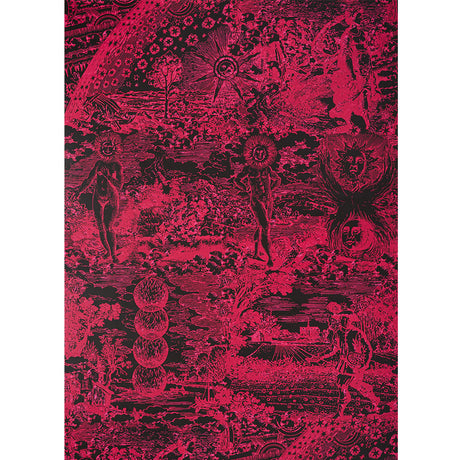 Schumacher Modern Toile Pink & Black Wallpaper - Eade's Wallpaper