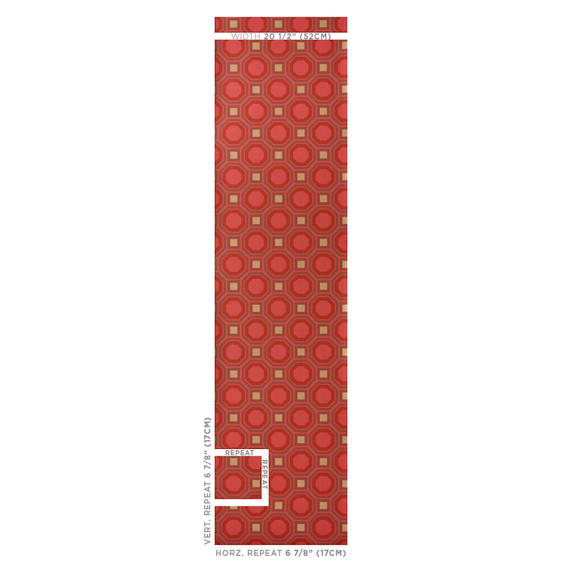 Schumacher Hanover Ruby Wallpaper