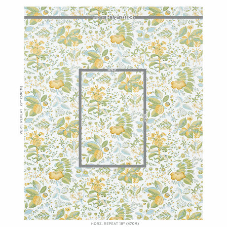 Schumacher Pomegranate Botanical Citron Wallpaper - Eade's Wallpaper