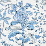 Schumacher Pomegranate Botanical Blue Wallpaper - Eade's Wallpaper