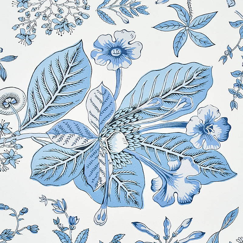 Schumacher Pomegranate Botanical Blue Wallpaper - Eade's Wallpaper
