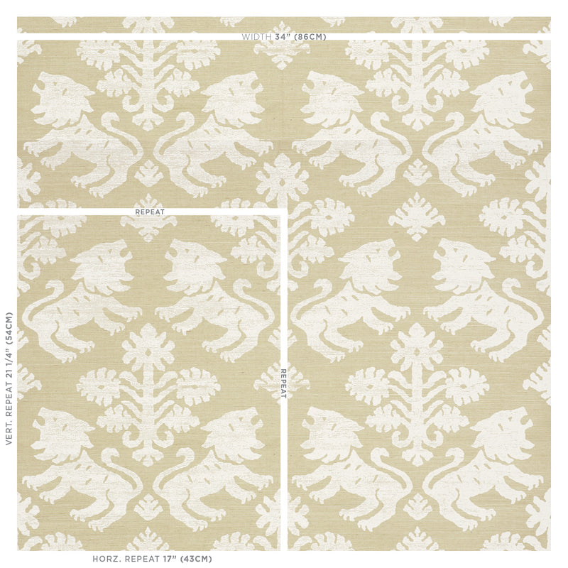 Schumacher Regalia Sisal Ivory On Natural Wallpaper - Eade's Wallpaper