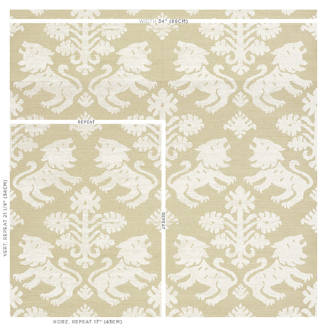 Schumacher Regalia Sisal Ivory On Natural Wallpaper - Eade's Wallpaper