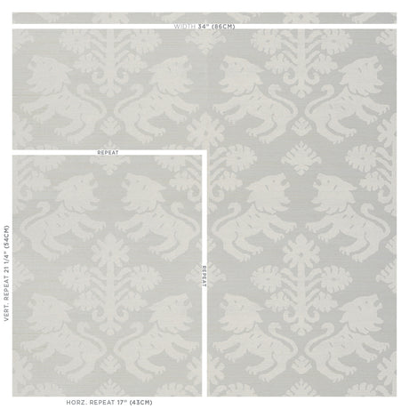 Schumacher Regalia Sisal Ivory On Silver Wallpaper - Eade's Wallpaper