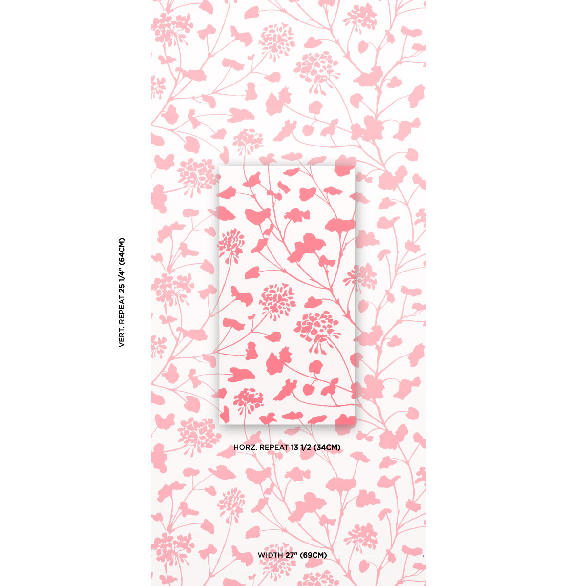 Schumacher Pennick Coral On Ivory Wallpaper - Eade's Wallpaper