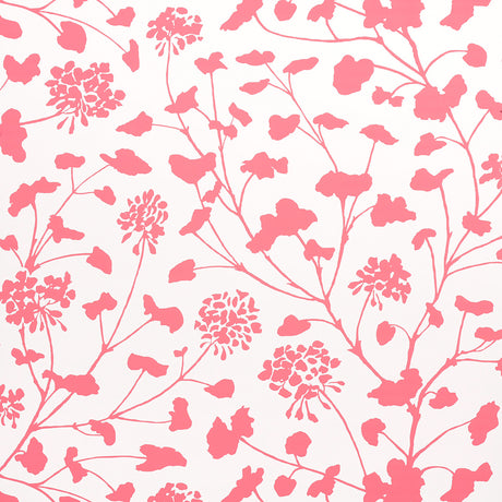 Schumacher Pennick Coral On Ivory Wallpaper - Eade's Wallpaper