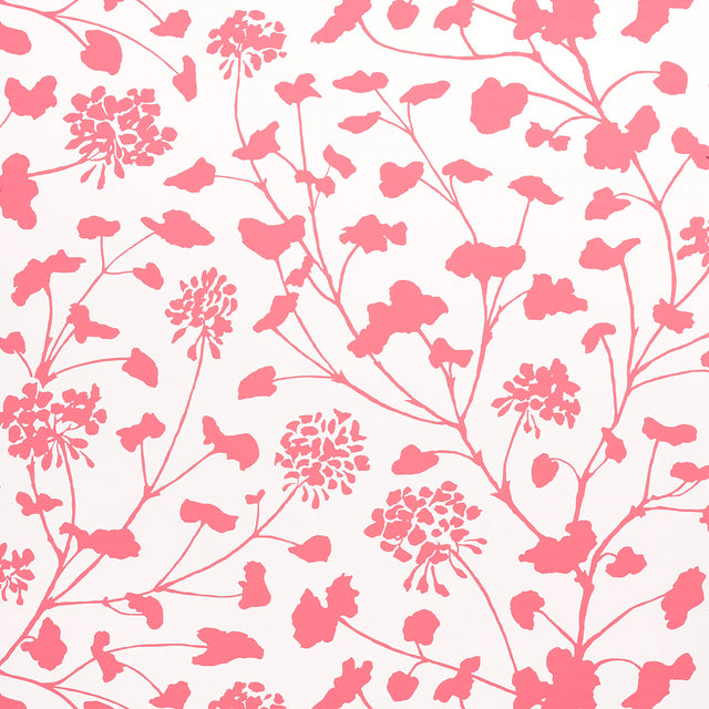 Schumacher Pennick Coral On Ivory Wallpaper - Eade's Wallpaper
