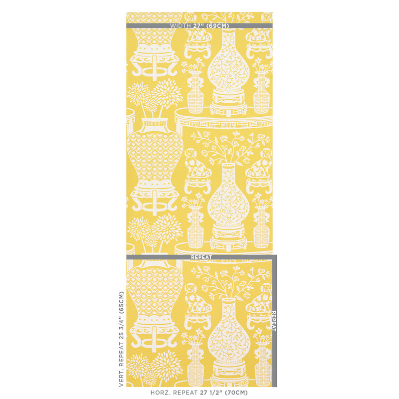 Schumacher Hellene Yellow Wallpaper