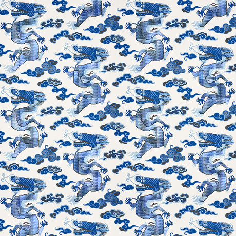Schumacher Magical Ming Dragon Porcelain Wallpaper - Eade's Wallpaper