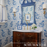 Schumacher Magical Ming Dragon Porcelain Wallpaper - Eade's Wallpaper