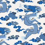 Schumacher Magical Ming Dragon Porcelain Wallpaper - Eade's Wallpaper