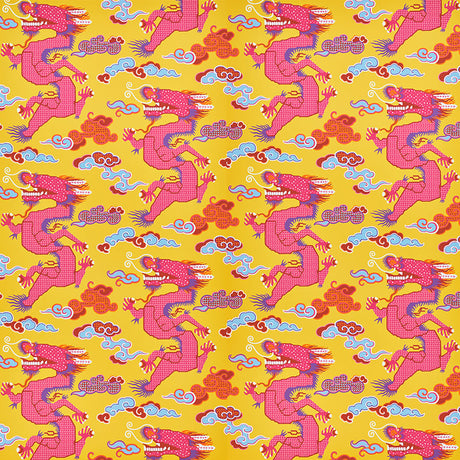 Schumacher Magical Ming Dragon Yellow Wallpaper - Eade's Wallpaper