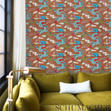 Schumacher Magical Ming Dragon Yellow Wallpaper - Eade's Wallpaper