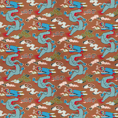 Schumacher Magical Ming Dragon Brown Wallpaper - Eade's Wallpaper