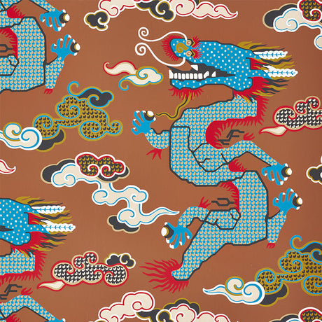 Schumacher Magical Ming Dragon Brown Wallpaper - Eade's Wallpaper