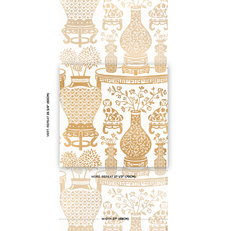 Schumacher Hellene Mylar Gold Wallpaper