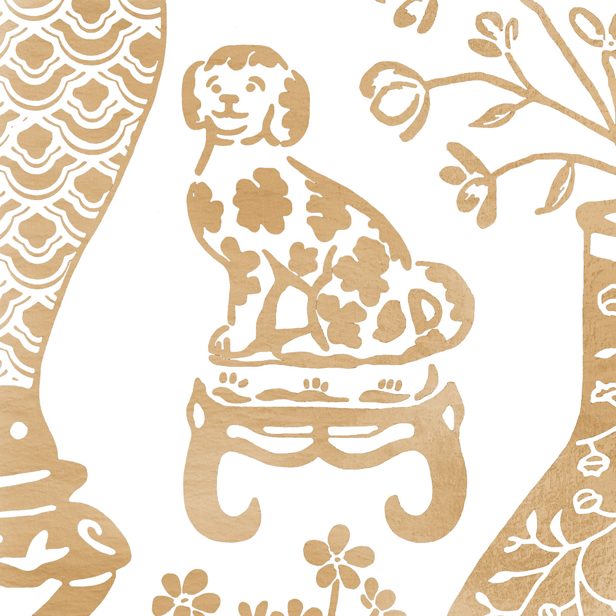 Schumacher Hellene Mylar Gold Wallpaper