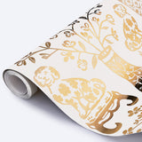 Schumacher Hellene Mylar Gold Wallpaper