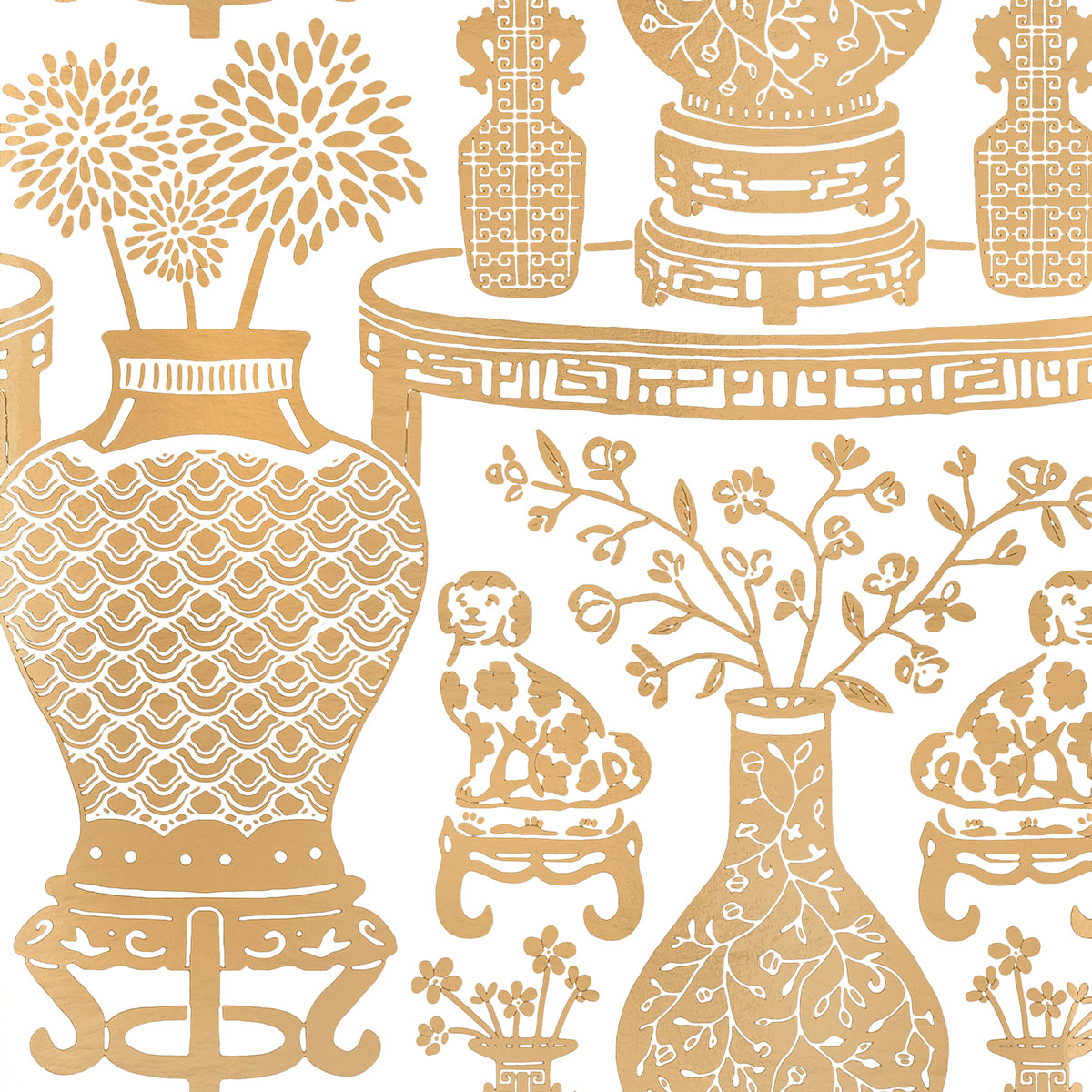 Schumacher Hellene Mylar Gold Wallpaper