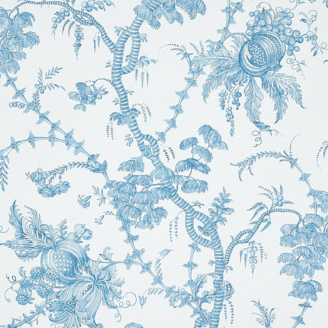 Schumacher San Cristobal Toile Peacock Wallpaper - Eade's Wallpaper