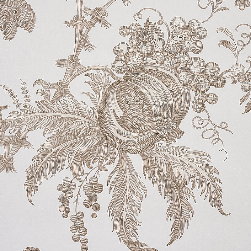 Schumacher San Cristobal Toile Cocoa Wallpaper - Eade's Wallpaper