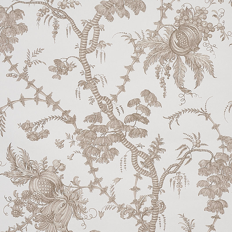 Schumacher San Cristobal Toile Cocoa Wallpaper - Eade's Wallpaper