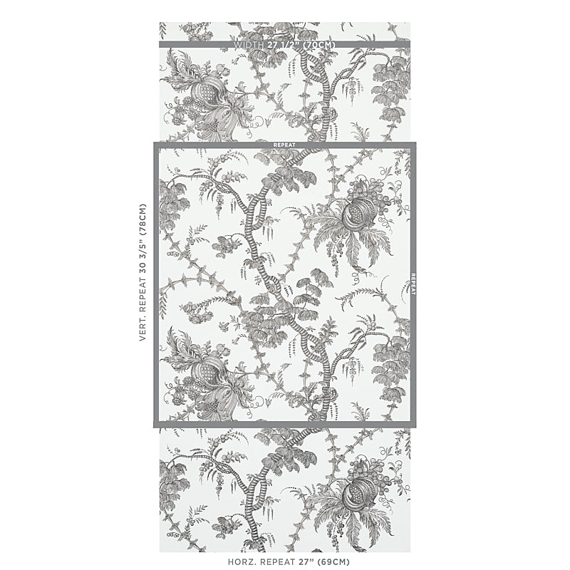 Schumacher San Cristobal Toile Black Wallpaper - Eade's Wallpaper