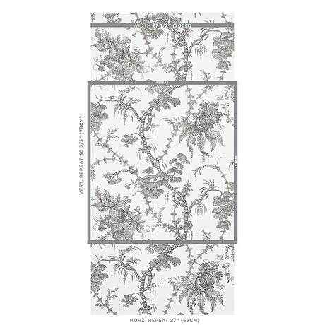 Schumacher San Cristobal Toile Black Wallpaper - Eade's Wallpaper
