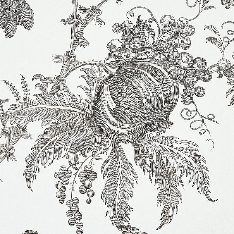 Schumacher San Cristobal Toile Black Wallpaper - Eade's Wallpaper