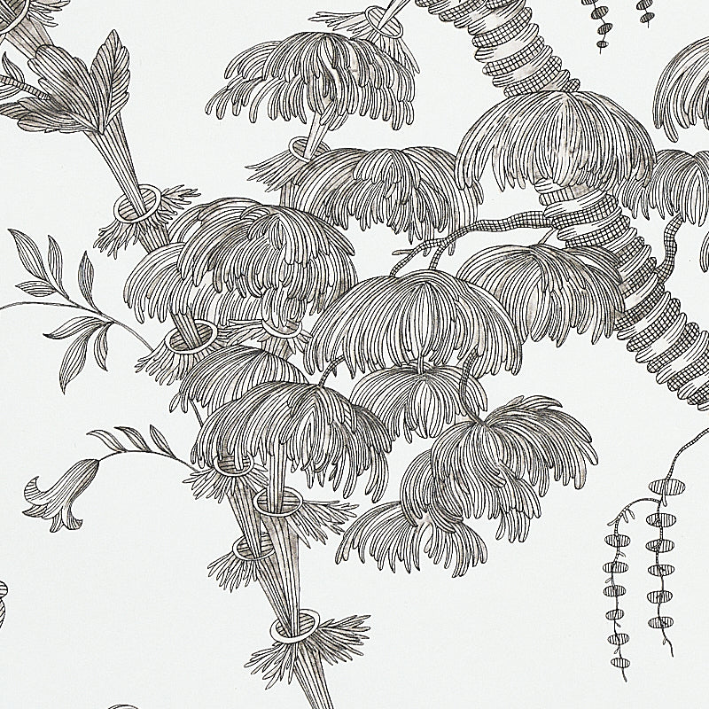 Schumacher San Cristobal Toile Black Wallpaper - Eade's Wallpaper
