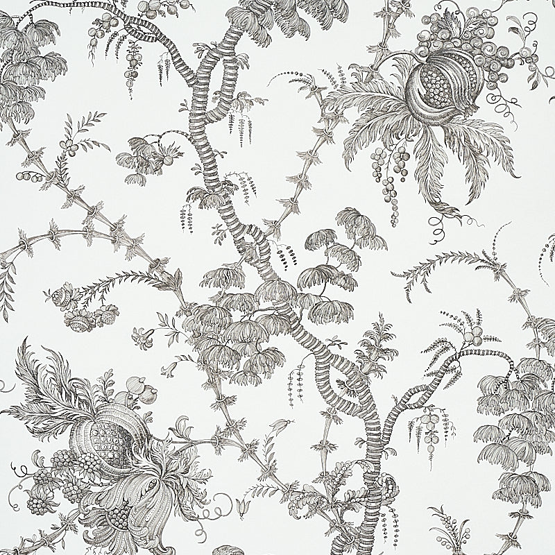 Schumacher San Cristobal Toile Black Wallpaper - Eade's Wallpaper