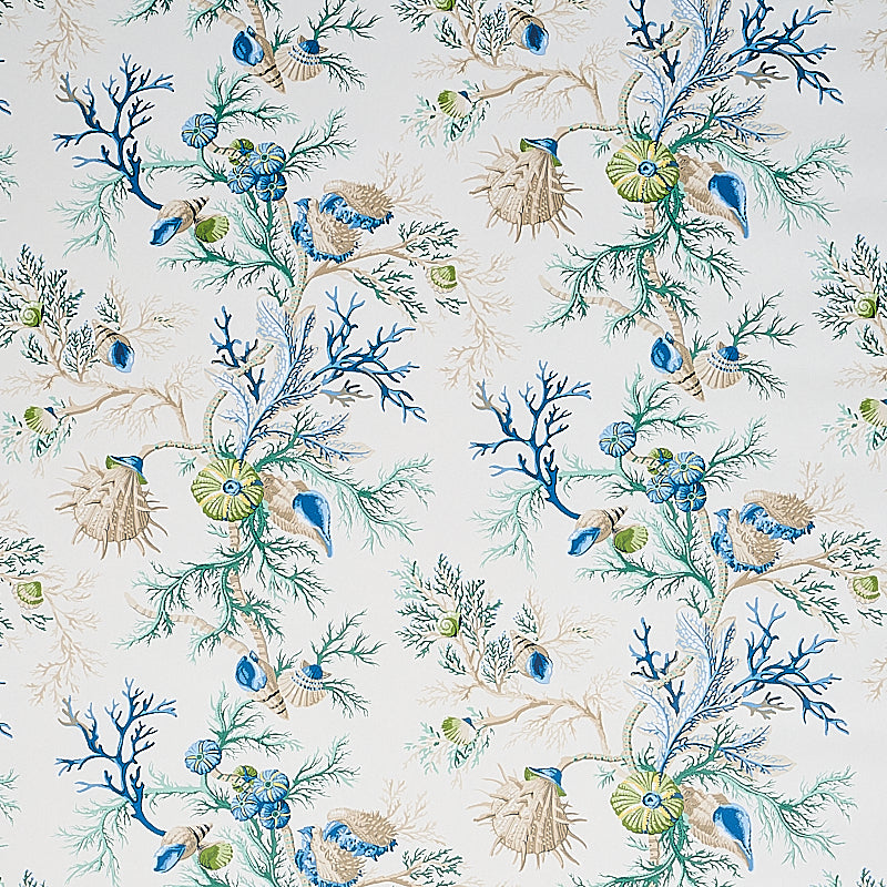 Schumacher Del Tesoro Blue & Green Wallpaper